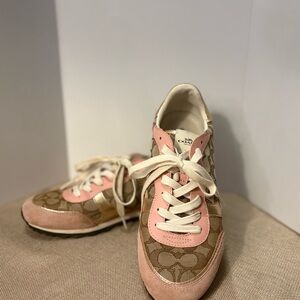 Coach Pink and Gold Athletic Sneakers